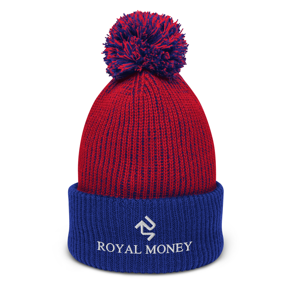 royal money pom pom beanie