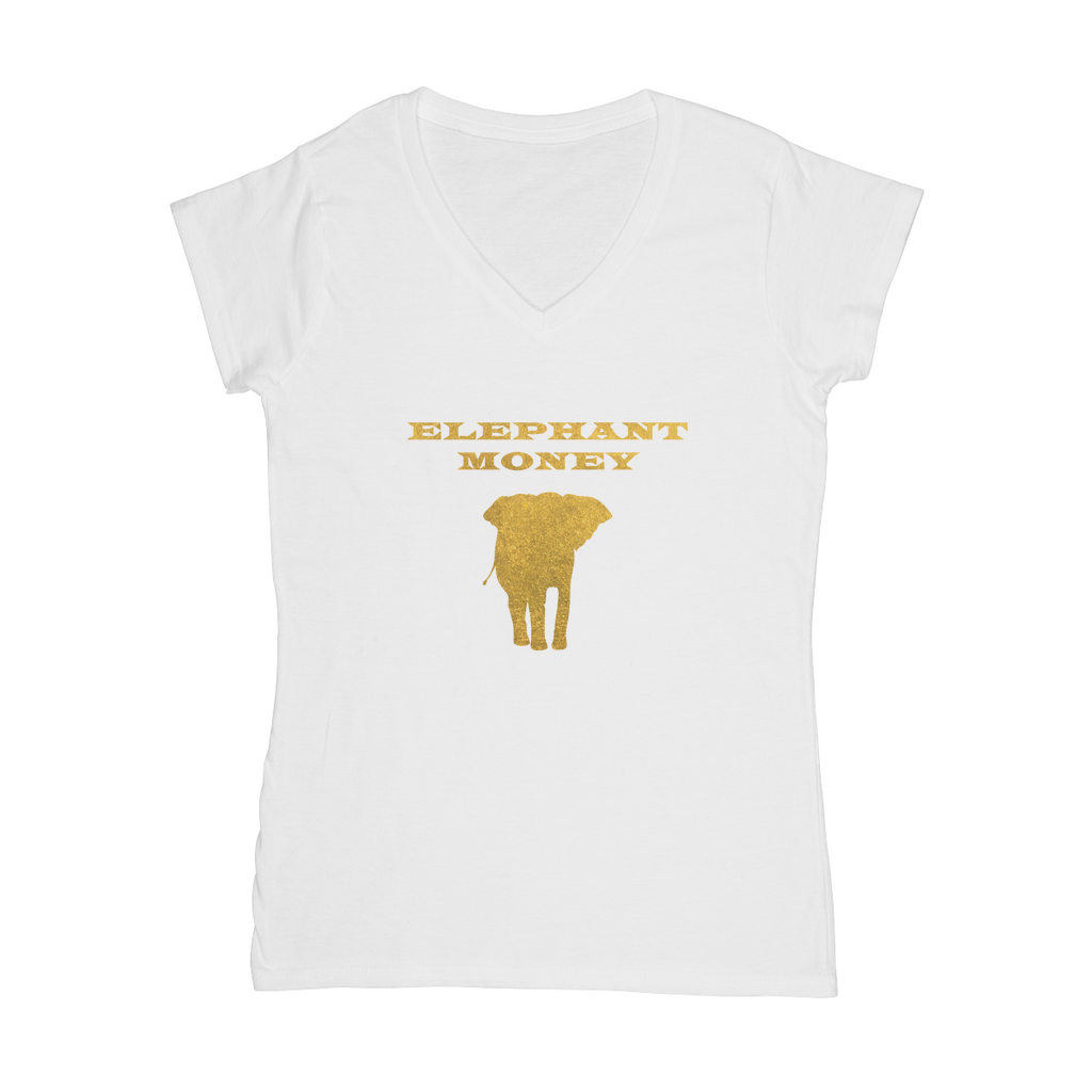 Elephant Money Classic Women's V-Neck T-Shirt