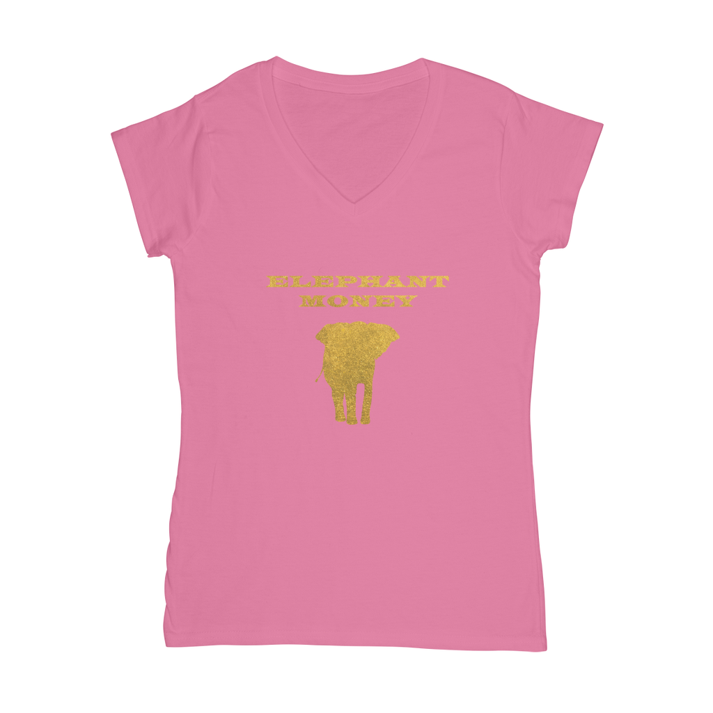 Elephant Money Classic Women's V-Neck T-Shirt