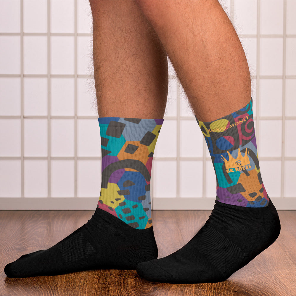 Be Royal Gold Crown Tribal Socks