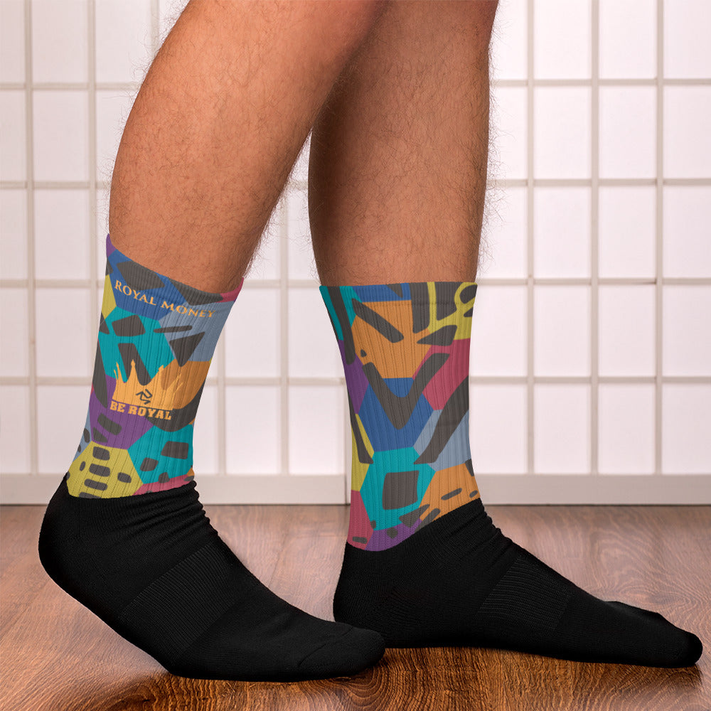 Be Royal Gold Crown Tribal Socks